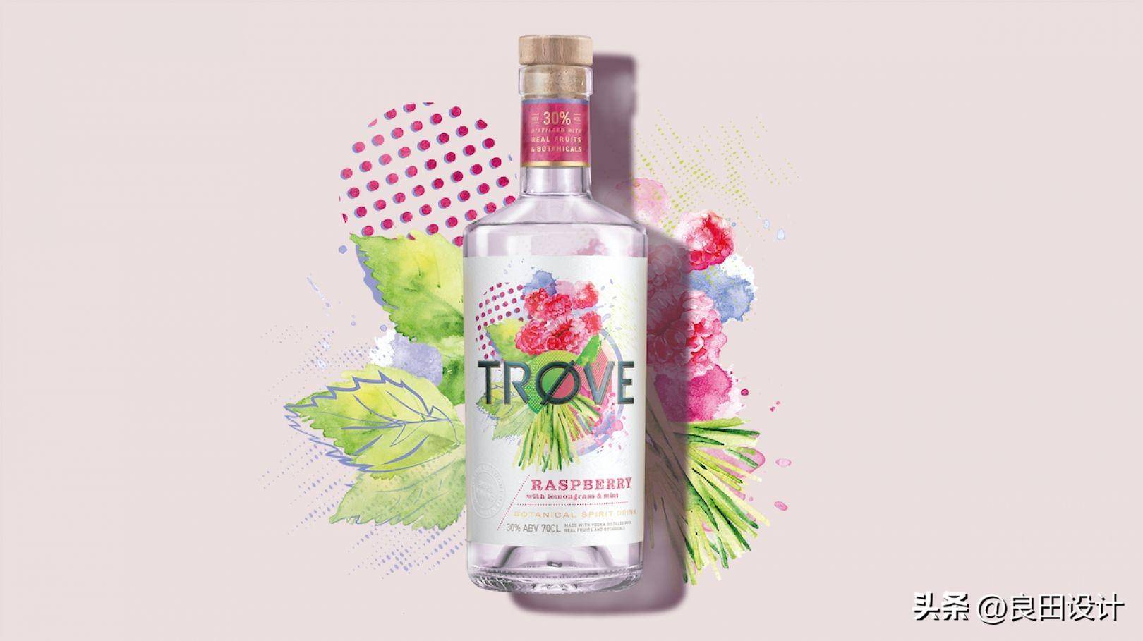 苹果主题插图手绘版:为新的低酒精、低热量烈酒品牌 TRØVE 创作的酒包装设计-第3张图片-太平洋在线下载