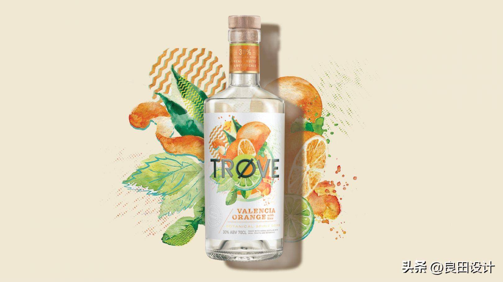 苹果主题插图手绘版:为新的低酒精、低热量烈酒品牌 TRØVE 创作的酒包装设计-第6张图片-太平洋在线下载